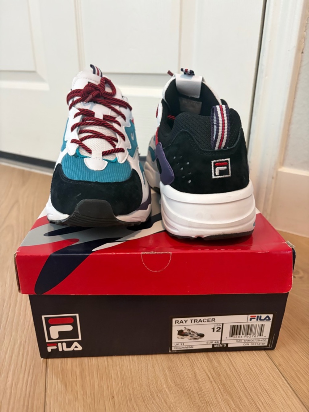 Fila Men’s Multicolor Mesh & Suede Sneaker — Teal, White, Black, Red, Purple - Picture 5 of 5